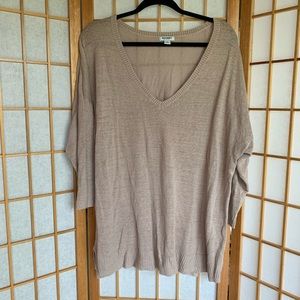 Beige Lightweight V-Neck Sweater